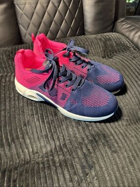 Women's Knit Athletic Sneakers - Navy & Hot Pink